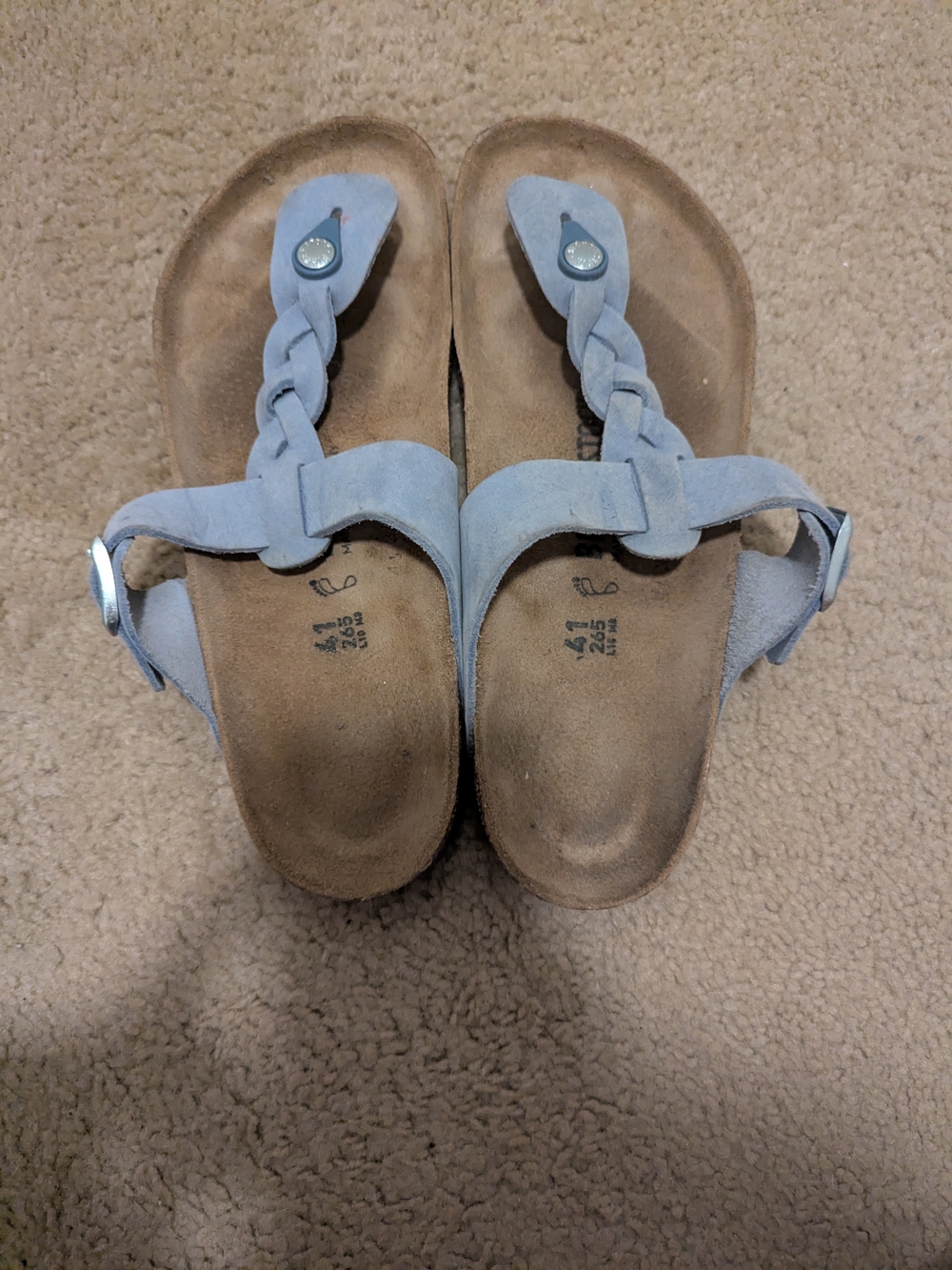 Women’s Braided Toe-Post Sandals in Light Blue
